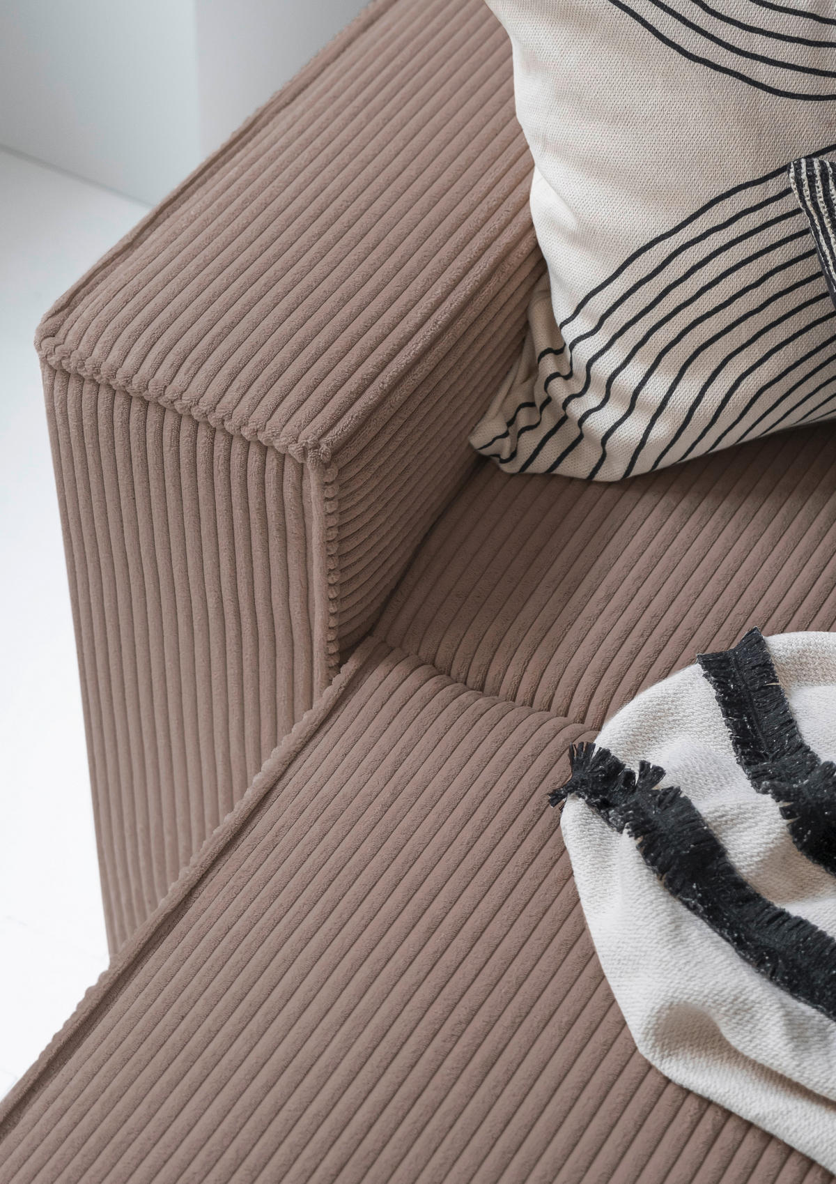 SJEDEĆA GARNITURA tekstil  taupe   - crna/taupe, Design, tekstil/plastika (156/322/194cm) - MID.YOU