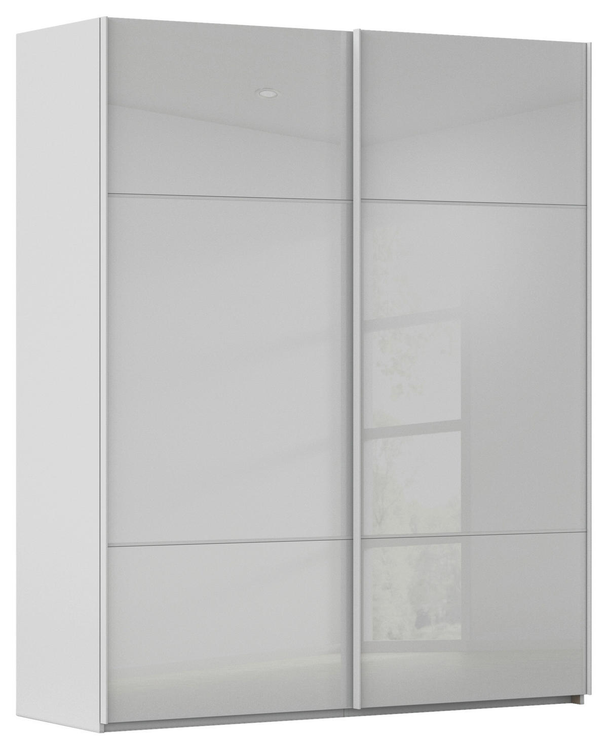 SCHWEBETÜRENSCHRANK in Grau  - Grau, Konventionell, Glas/Holzwerkstoff (162/223/68cm) - Novel