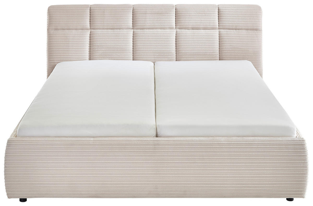 POLSTERBETT 180/200 cm  in Beige  - Beige/Schwarz, Design, Holz/Textil (180/200cm) - Xora