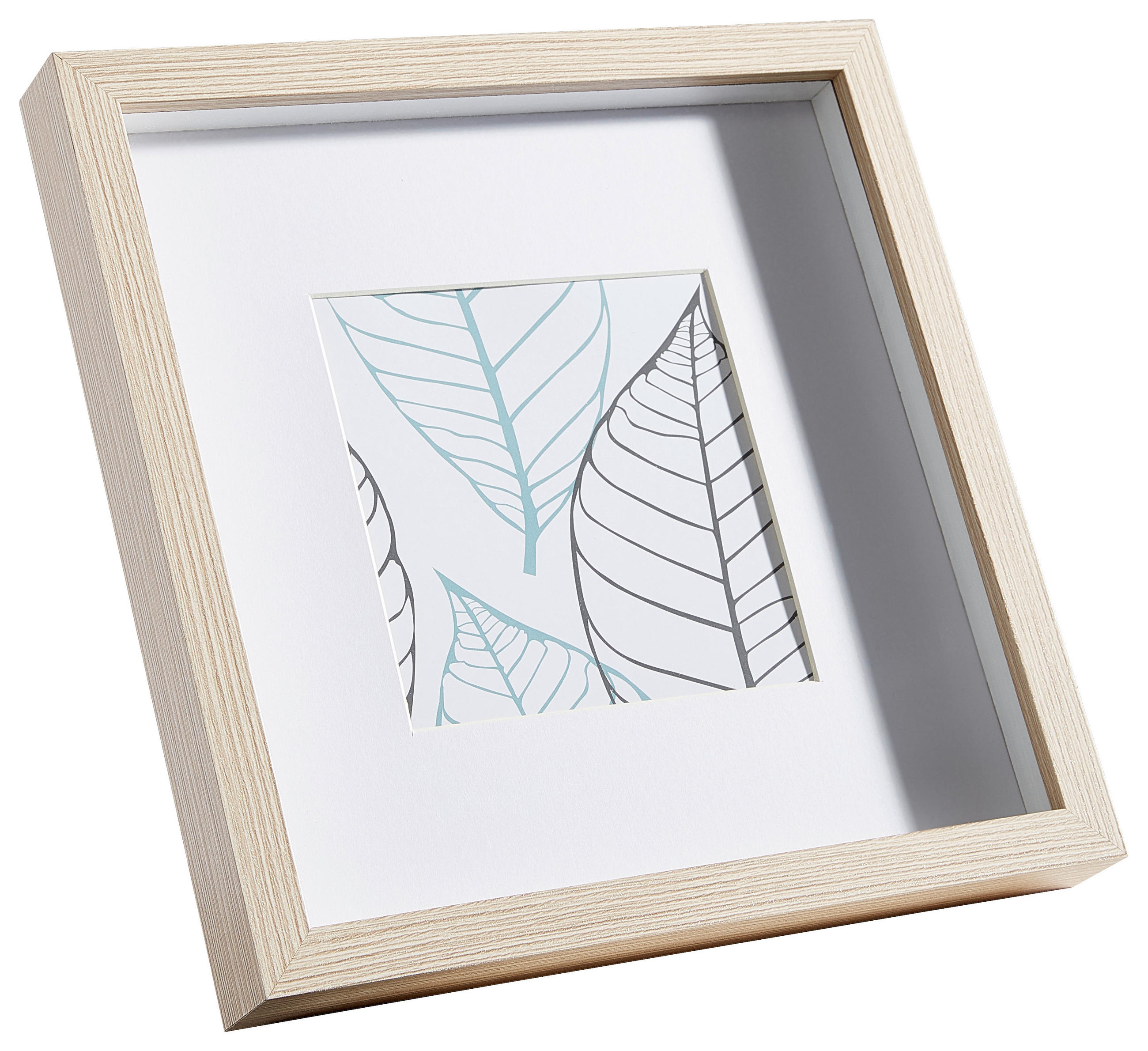 RÁMEČEK NA FOTOGRAFIE, 1 foto 23 cm x 23 cm - barvy dubu, Basics, dřevo/sklo (25/25/3cm)