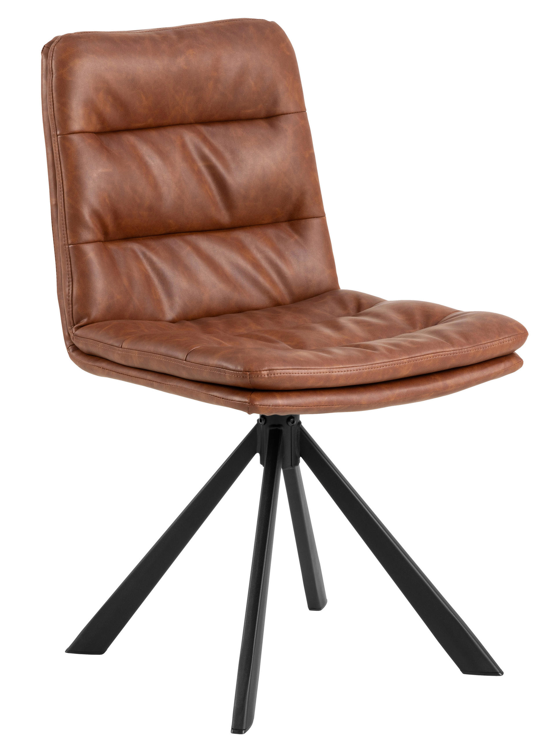 STUHL Lederlook Braun  - Schwarz/Braun, Trend, Textil/Metall (47/85/57cm) - MID.YOU