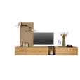 WOHNWAND  in Anthrazit, Eichefarben  342/160/50 cm  - Eichefarben/Anthrazit, Design, Glas/Holz (342/160/50cm) - Dieter Knoll