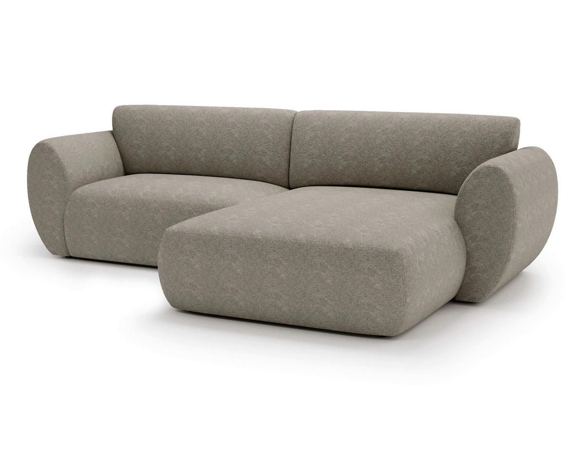 ECKSOFA Chenille Taupe  - Taupe/Schwarz, Design, Kunststoff/Textil (288/170cm) - Livetastic