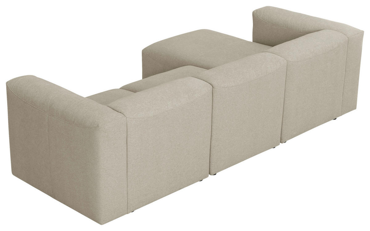 ECKSOFA in Flachgewebe Creme   - Creme, Design, Kunststoff/Textil (275/73/160cm) - Max Winzer