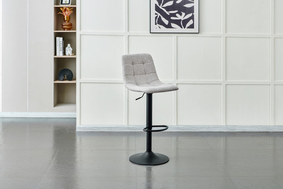 BAROVÁ ŽIDLE, černá, šedohnědá - černá/šedohnědá, Design, kov/textil (43/90-112/47cm)