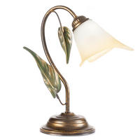 TISCHLEUCHTE 29/30/20 cm  - Bronzefarben/Olivgrün, KONVENTIONELL, Glas/Metall (29/30/20cm)
