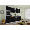 KÜCHENBLOCK 270 cm   in Schwarz  - Schwarz/Braun, MODERN, Holzwerkstoff (270cm) - Respekta