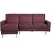 ECKSCHLAFSOFA inkl. Hocker in Dunkelrot Textil   - Chromfarben/Dunkelrot, Konventionell, Textil/Metall (152/230cm) - Max Winzer