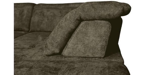 WOHNLANDSCHAFT  in Struktur Olivgrün  - Schwarz/Olivgrün, KONVENTIONELL, Textil/Metall (188/357/253cm) - Carryhome