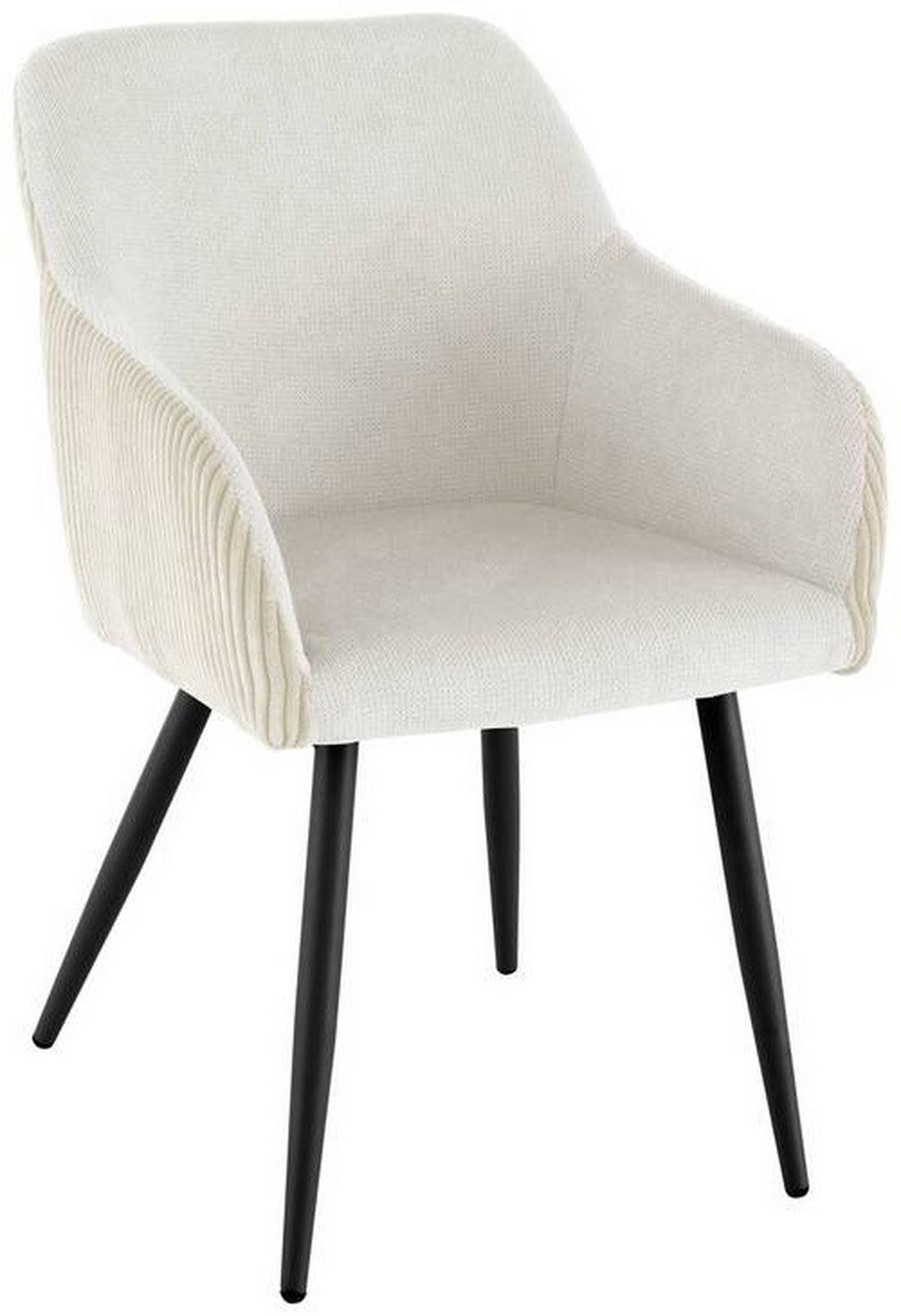 ARMLEHNSTUHL  in Eisen Cord, Leinenoptik  - Beige/Schwarz, LIFESTYLE, Holz/Textil (54/84/60cm) - Livetastic