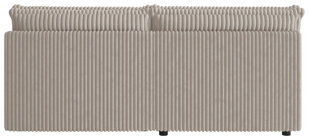 ECKSOFA Beige Cord Zierkissen, Rückenkissen, Schlaffunktion, Rücken echt  - Beige/Schwarz, MODERN, Kunststoff/Textil (153/200cm) - Xora