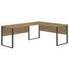 PISALNA MIZA leseni material hrast artisan  - črna/hrast artisan, Moderno, kovina/leseni material (223/77/73cm) - MID.YOU