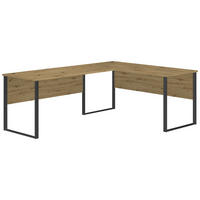 SCHREIBTISCH Eiche Artisan  - Schwarz/Eiche Artisan, Modern, Holzwerkstoff/Metall (223/77/73cm) - MID.YOU
