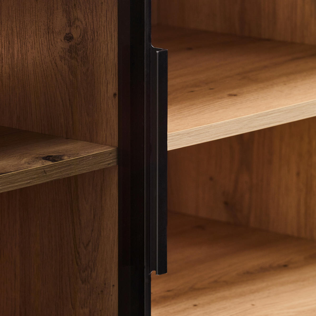 LOWBOARD  in 157/57/40 cm  - Schwarz/Eiche Artisan, Design, Glas/Holzwerkstoff (157/57/40cm) - MID.YOU