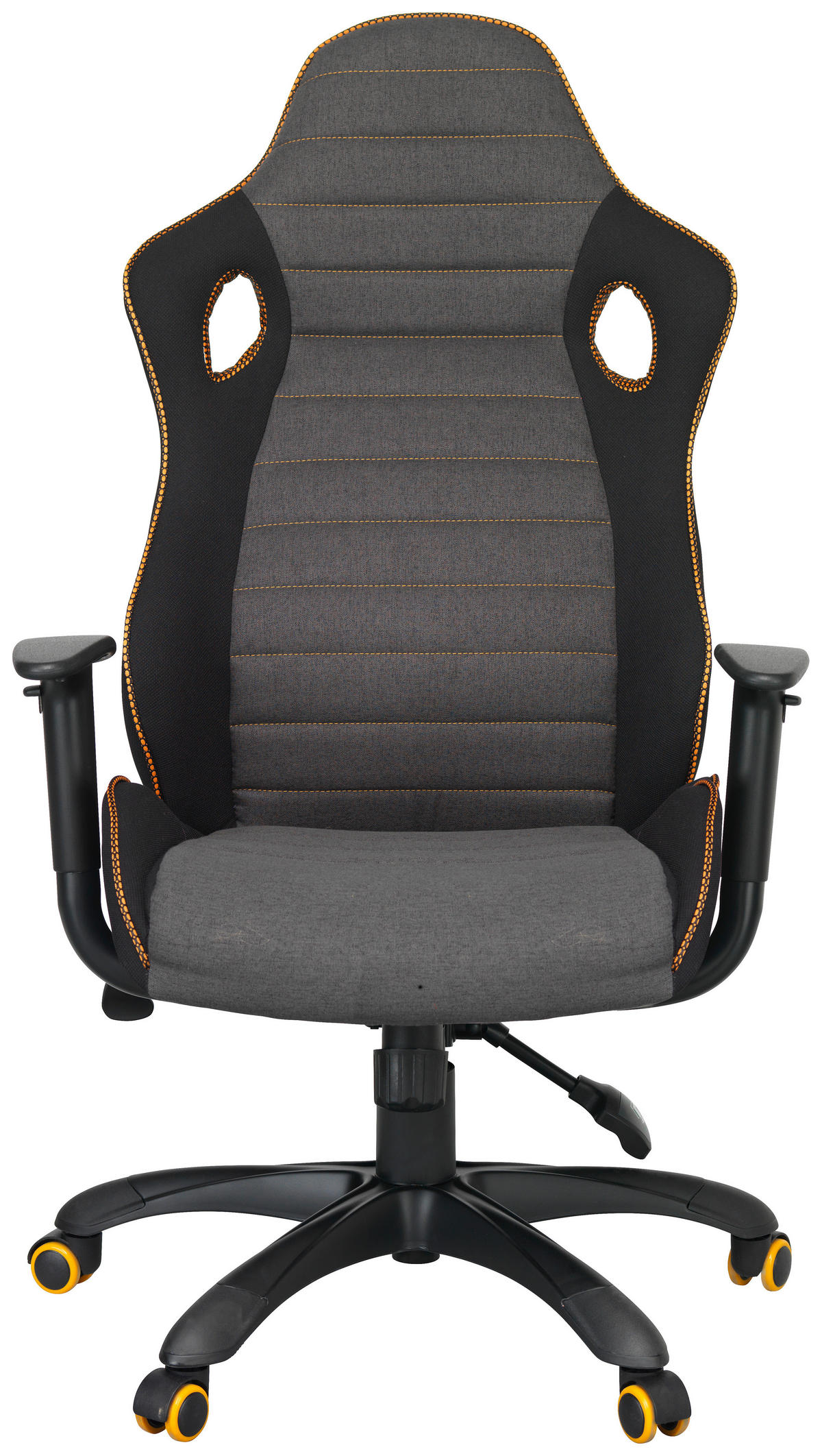 GAMING STOL kovina, umetna masa, tekstil siva, črna  - črna/siva, Design, kovina/umetna masa (64/120-130/70cm) - Novel