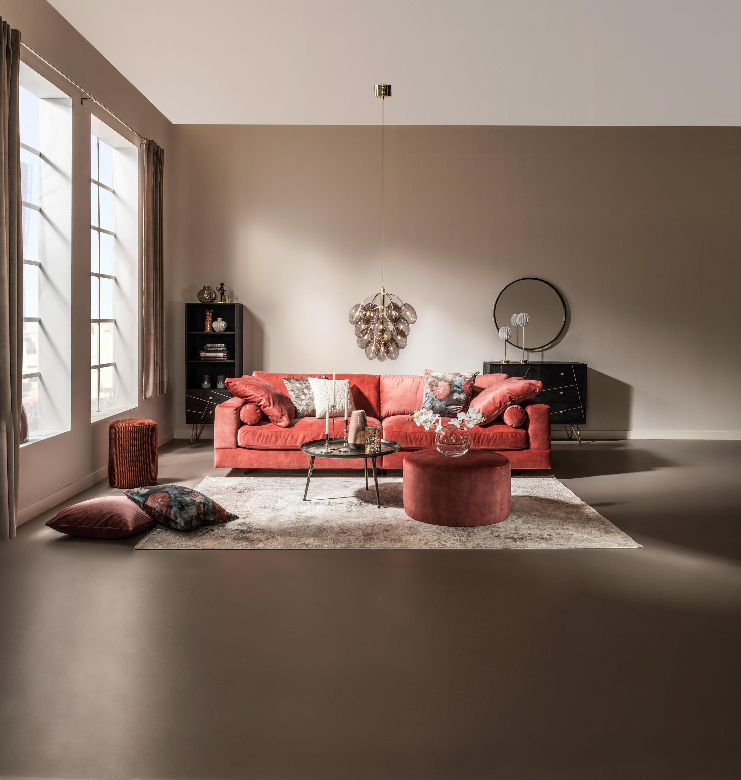 SOFFA i orange  - orange, Klassisk, trä/textil (284/120cm) - Novel