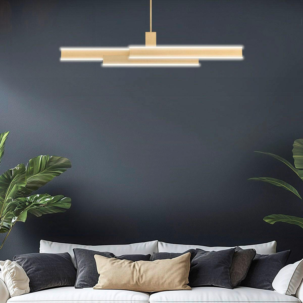 LED-HÄNGELEUCHTE 33/114,5/10 cm    - Goldfarben, Design, Kunststoff/Metall (33/114,5/10cm) - Elstead Lighting