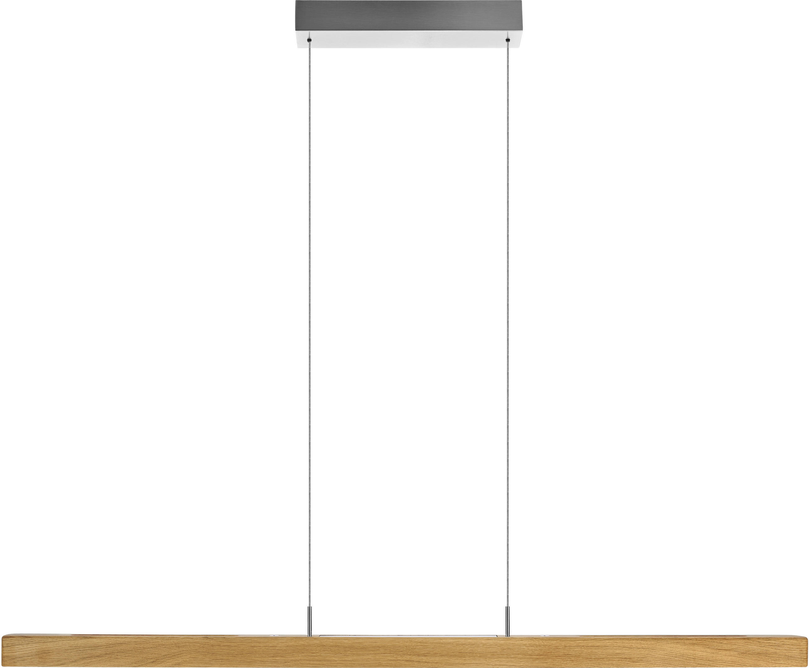 LED-PENDELLEUCHTE 121/6/105-160 cm    - Weiss/Silberfarben, Design, Holz/Kunststoff (121/6/105-160cm) - Herzblut