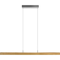 LED-PENDELLEUCHTE 121/6/105-160 cm    - Weiss/Silberfarben, Design, Holz/Kunststoff (121/6/105-160cm) - Herzblut