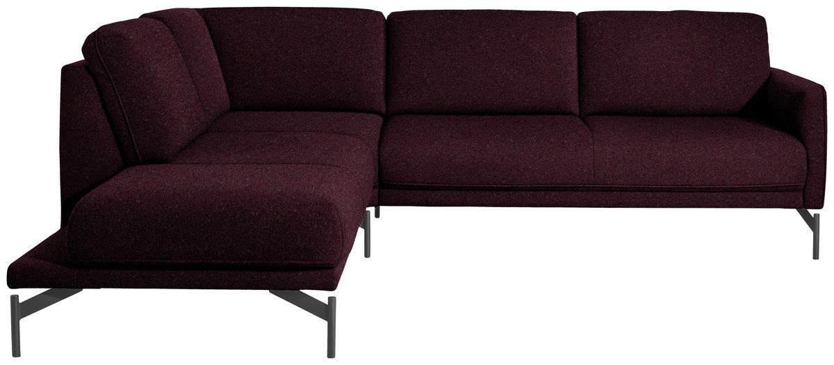 ECKSOFA in Flachgewebe, Struktur Dunkelrot  - Anthrazit/Dunkelrot, Design, Textil/Metall (230/254cm) - Johann Jakob