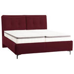 POLSTERBETT Matratze, Lattenrost, Topper Bordeaux 180/200 cm  - Bordeaux/Schwarz, KONVENTIONELL, Leder/Holz (180/200cm) - Novel