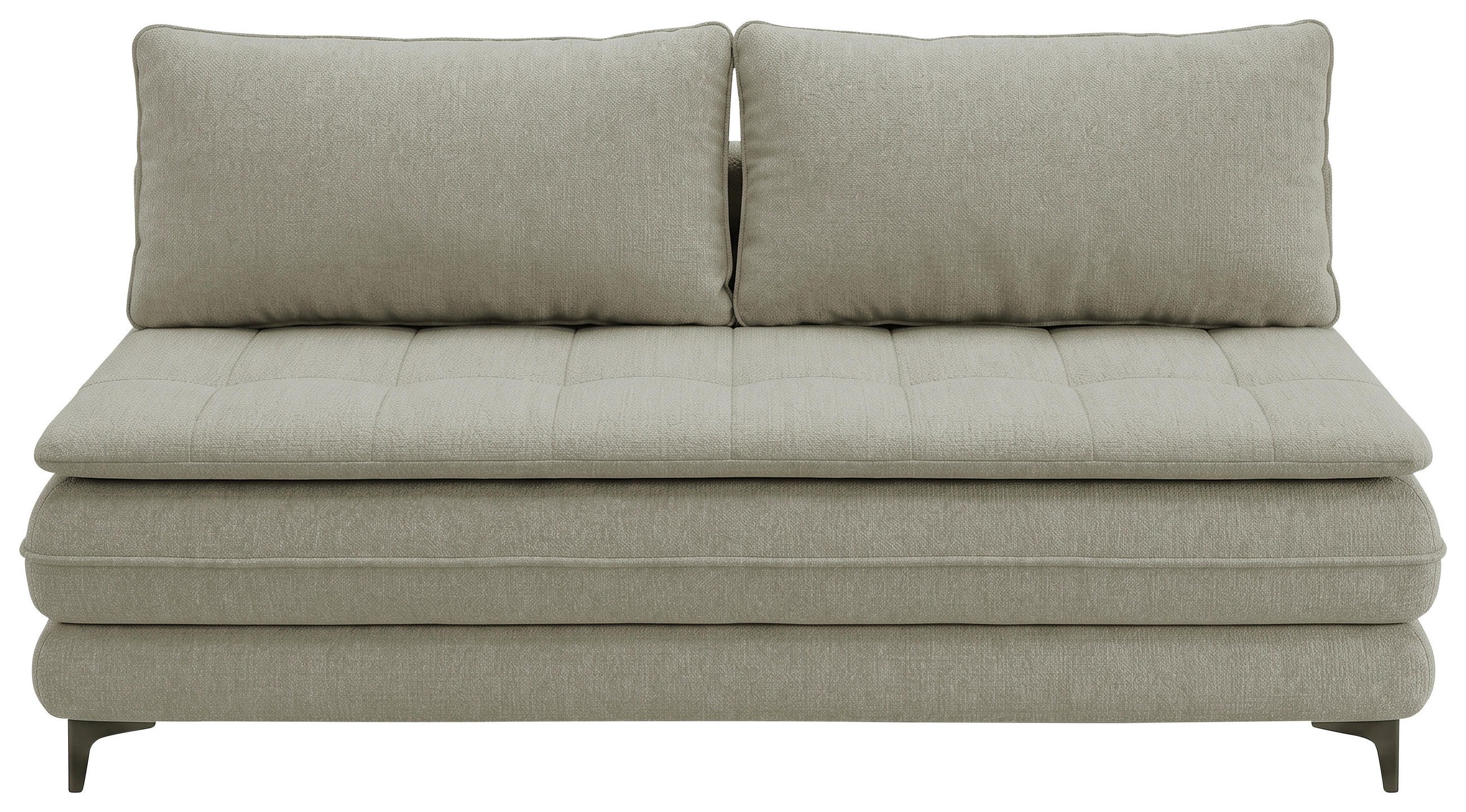 SCHLAFSOFA Chenille Hellgrau  inkl. Bettkasten, Schlaffunktion, Topper  - Hellgrau/Schwarz, Design, Textil/Metall (200/95/92cm) - Stylife