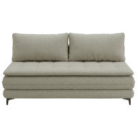 SCHLAFSOFA Chenille Hellgrau  inkl. Bettkasten, Schlaffunktion, Topper  - Hellgrau/Schwarz, Design, Textil/Metall (200/95/92cm) - Stylife