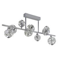 STROPNA LED-SVETILKA  VIRINA //3000 K/230 V/ - barve kroma/prozorno, Konvencionalno, kovina/steklo (101/34,5/45cm) - Globo