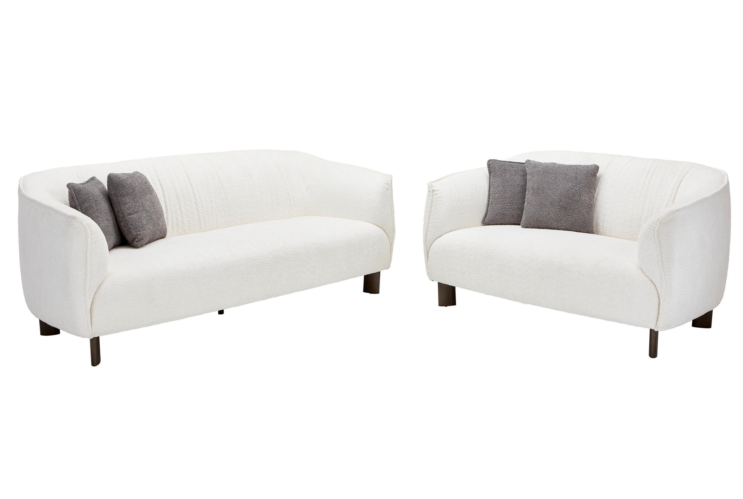 SJEDEĆA GARNITURA tekstil krem - siva/prirodne boje, Design, tekstil/drvo - MID.YOU