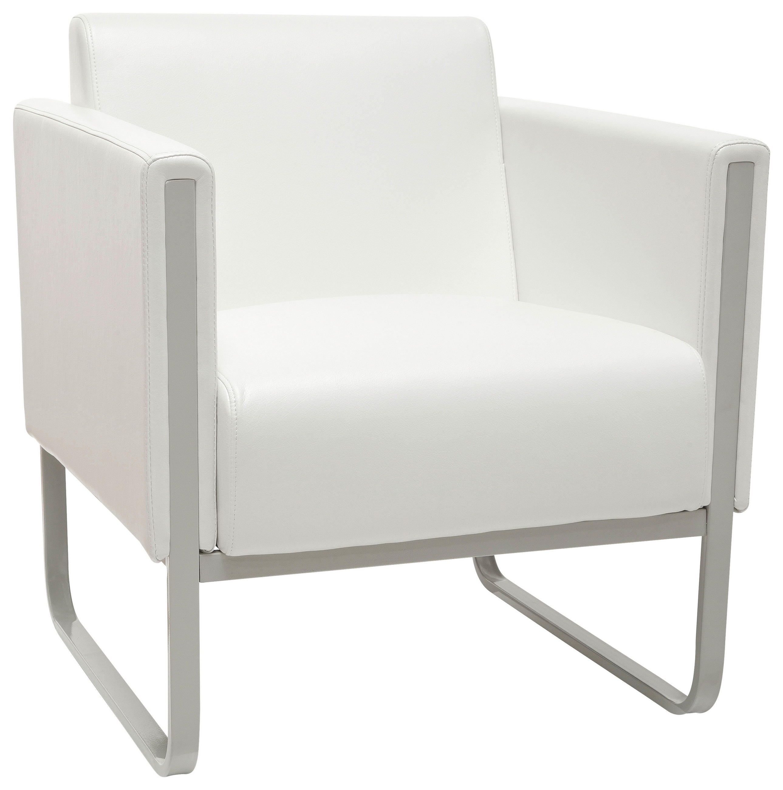 FÅTÖLJ i textil vit, ljusgrå  - vit/ljusgrå, Modern, metall/textil (67/78/71cm) - MID.YOU