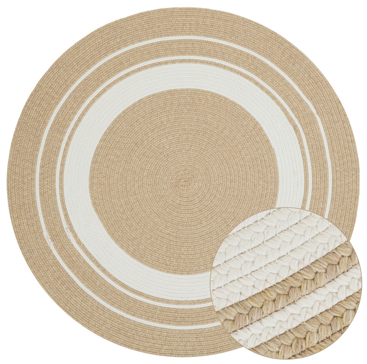 OUTDOORTEPPICH 200 cm Braided Creme, Beige  - Beige/Creme, Design, Kunststoff (200cm)