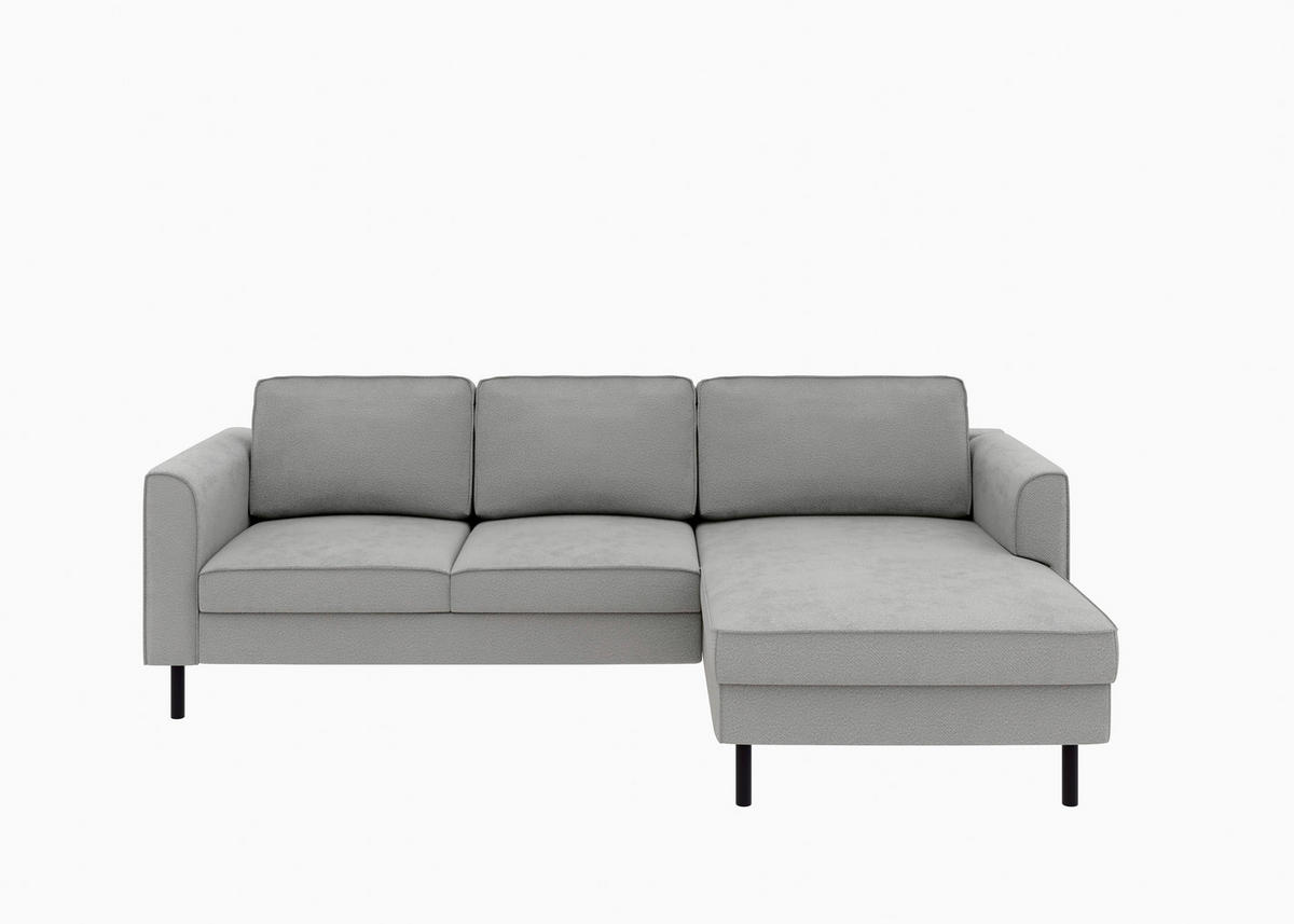 ECKSCHLAFSOFA  mit Bettkasten erhältlich, Sitzqualitäten, Schlafen auf Sitzhöhe, Bettfunktion erhältlich, Rücken echt, Armteil links, Armteil rechts Struktur Schlammfarben  - Schlammfarben/Schwarz, MODERN, Textil/Metall (232/161cm) - Trendmanufaktur