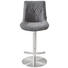 BARHOCKER Lederlook Edelstahlfarben, Grau - Edelstahlfarben/Grau, Design, Textil/Metall (44/86,5-110,5/54,5cm) - NOVEL