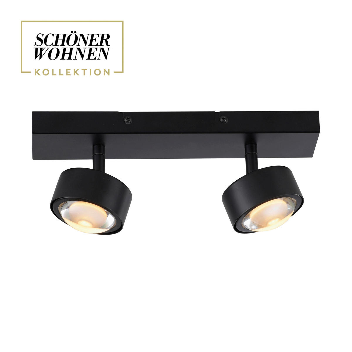LED-DECKENLEUCHTE 30/12/12,5 cm   - Schwarz, Design, Kunststoff/Metall (30/12/12,5cm) - Schöner Wohnen