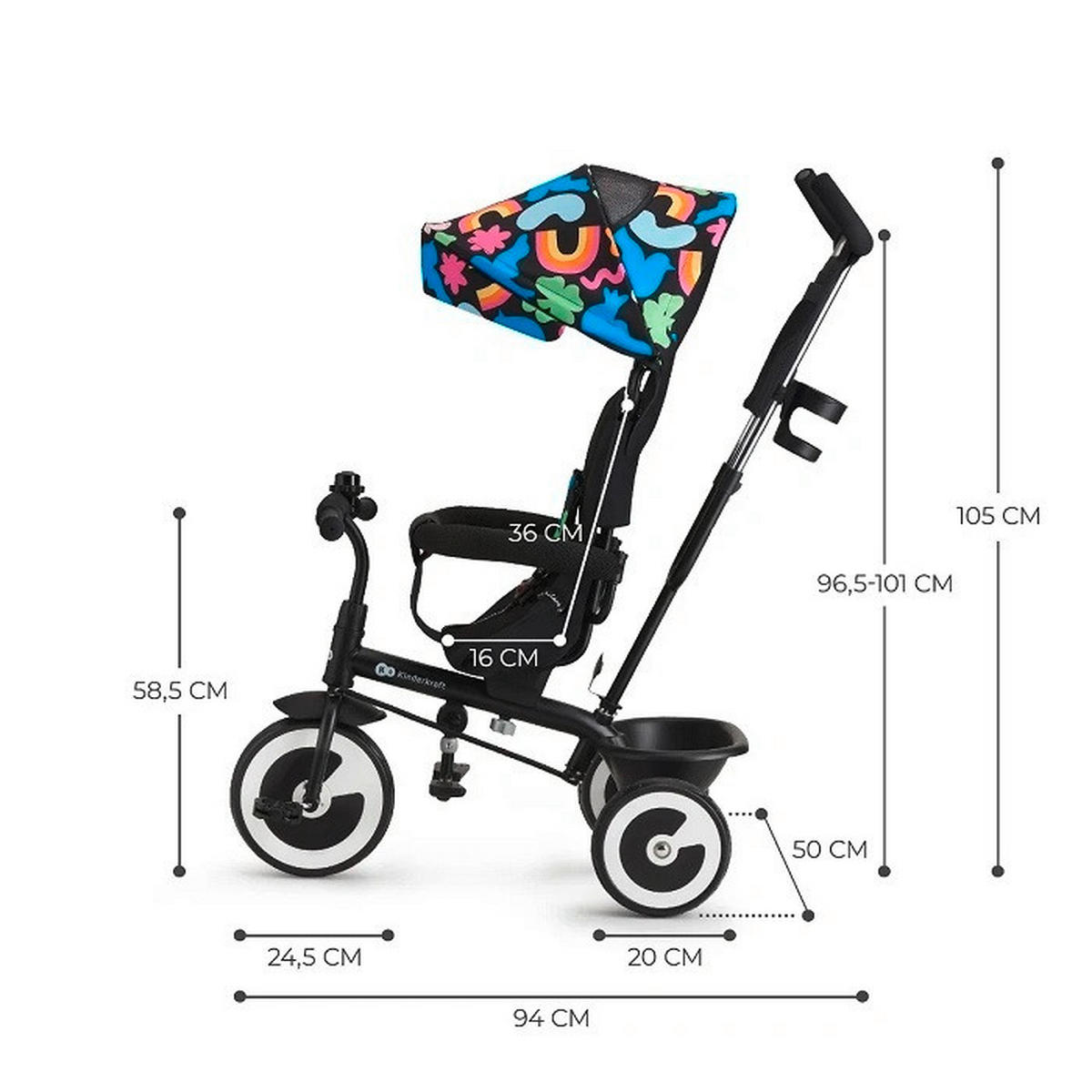 DREIRAD Aston  - Multicolor, Basics, Kunststoff/Metall (94/105/50cm) - kinderkraft