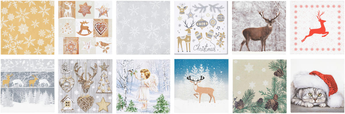 SADA UBROUSKŮ 30 ks - vícebarevná, Lifestyle, papír (40/40cm) - X-Mas