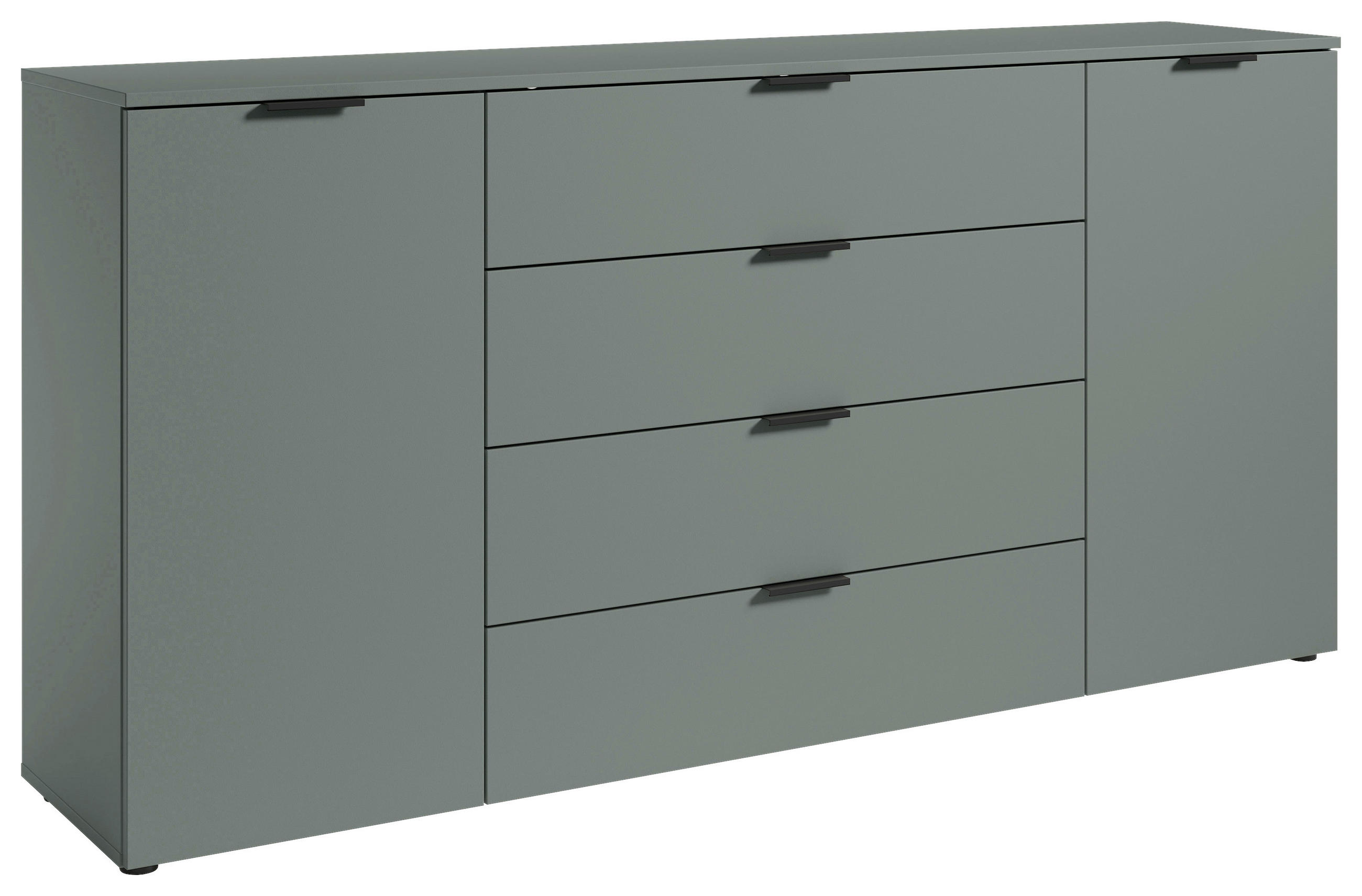 SIDEBOARD  in 180/90/40 cm  - Salbeigrün/Schwarz, Basics, Holzwerkstoff/Kunststoff (180/90/40cm) - Carryhome