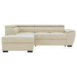 ECKSOFA Beige Flachgewebe  - Beige/Schwarz, KONVENTIONELL, Kunststoff/Textil (220/266cm) - Carryhome