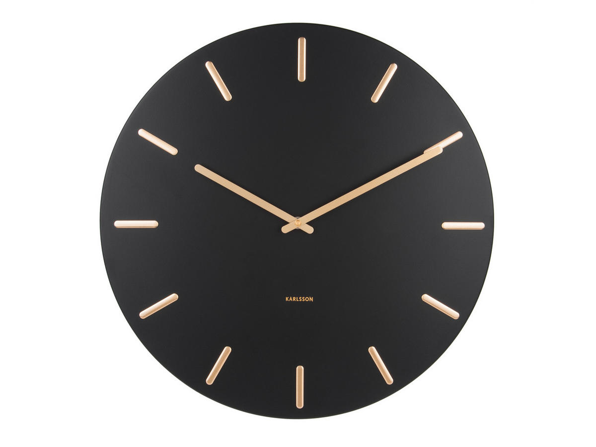 WANDUHR 45/45/3,5 cm   - Schwarz, Basics, Metall (45/45/3,5cm) - Karlsson