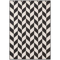 FLACHWEBETEPPICH Wohnzimmer 120/170 cm Haringey Schwarz, Weiß rechteckig  - Schwarz/Weiß, Basics, Kunststoff (120/170cm) - Ted Baker