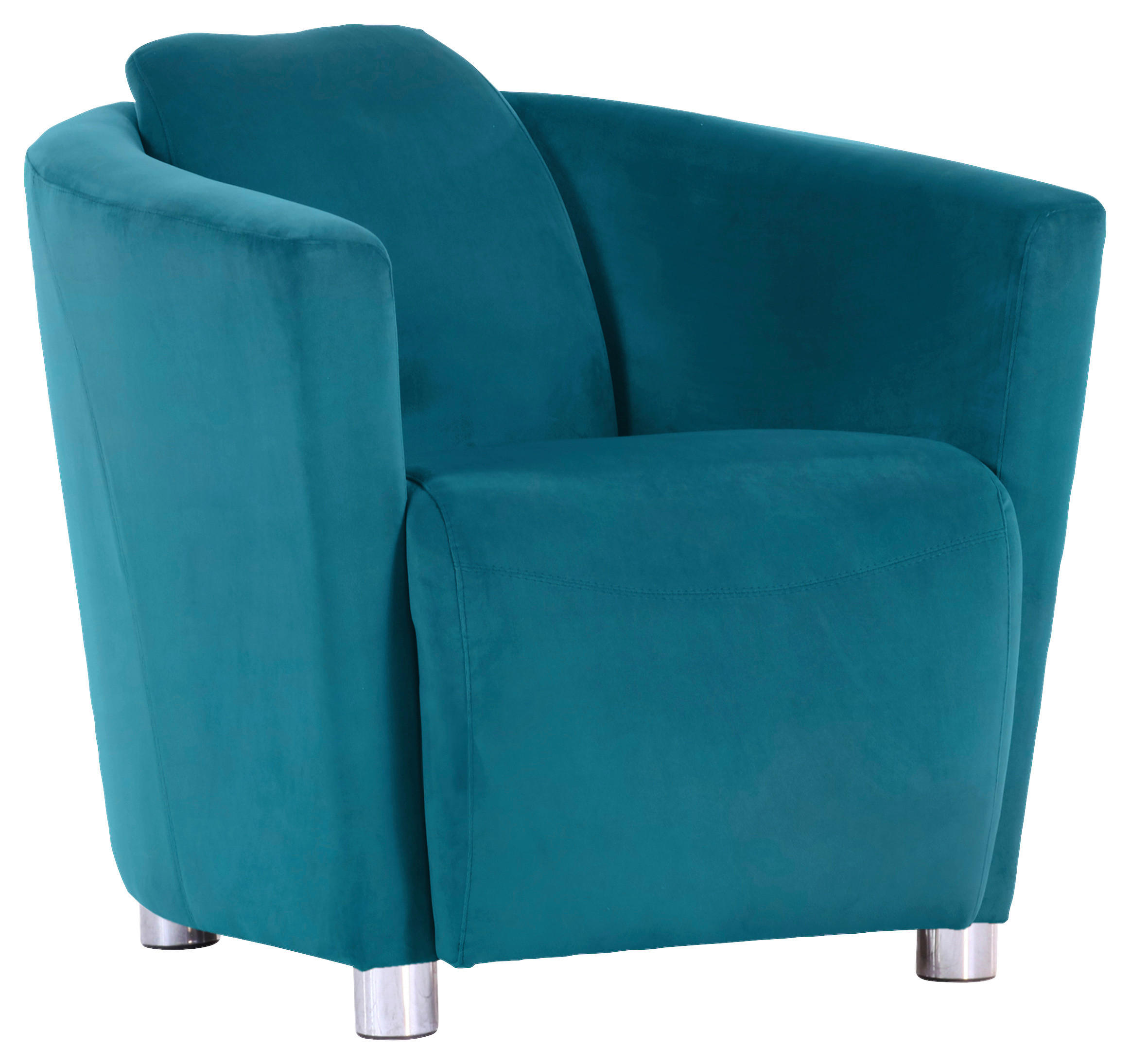 COCKTAILSESSEL Mikrofaser Petrol    - Chromfarben/Petrol, Design, Holzwerkstoff/Textil (72/72/85cm)