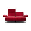 2-SITZER-SOFA Samt Rot  - Rot/Schwarz, Design, Textil/Metall (164-194/85/86-94cm) - SENSOO