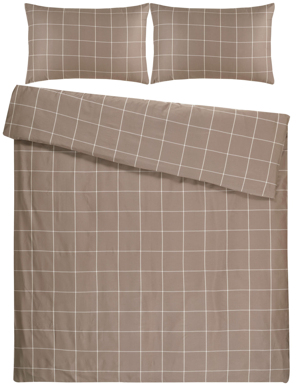 BETTWÄSCHESET Satin 200/210 cm  65 cm/100 cm  - Cappuccino, Basics, Textil (200/210cm) - Ambiente