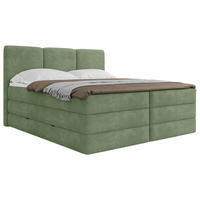 KONTINENTALSÄNG 160/200 cm  i grön  - grön/svart, Modern, trämaterial/trä (160/200cm) - MID.YOU