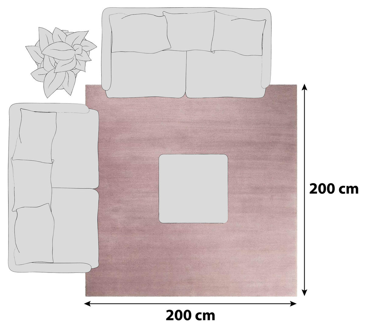 HOCHFLORTEPPICH 200/200 cm ESP-4223-25 Rosa  - Rosa, Basics, Textil (200/200cm) - Esprit