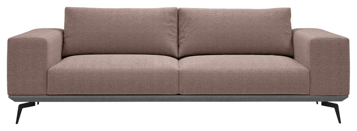 2-SITZER-SOFA in Chenille Bordeaux  - Bordeaux/Schwarz, Design, Holz/Textil (260/87/95cm) - MID.YOU