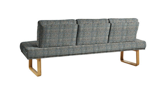 SITZBANK 209/92/78 cm in Blau, Olivgrün - Blau/Eichefarben, Design, Holz/Textil (209/92/78cm) - Dieter Knoll