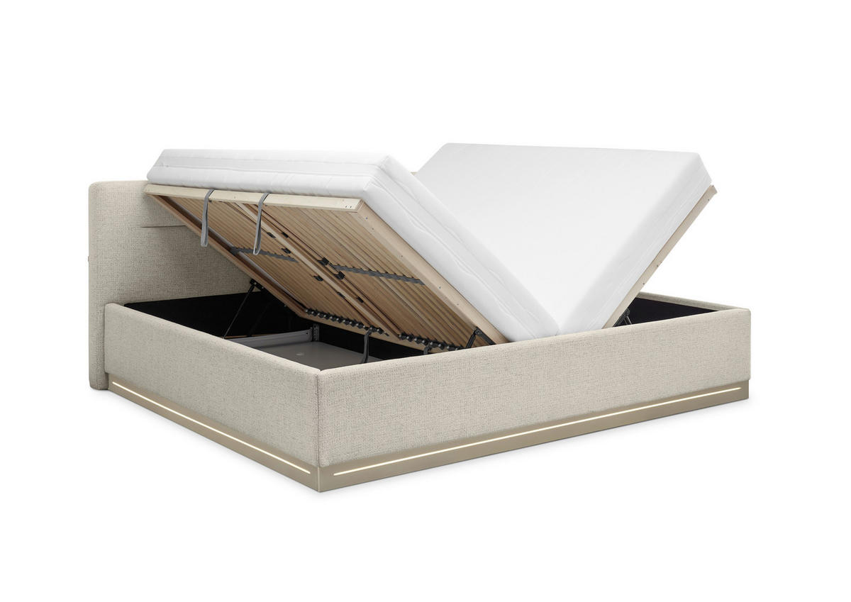 FAMILIENPOLSTERBETT 240/200 cm, Beige  - Sandfarben/Beige, KONVENTIONELL, Holz/Holzwerkstoff (240/200cm) - SetOne by Musterring