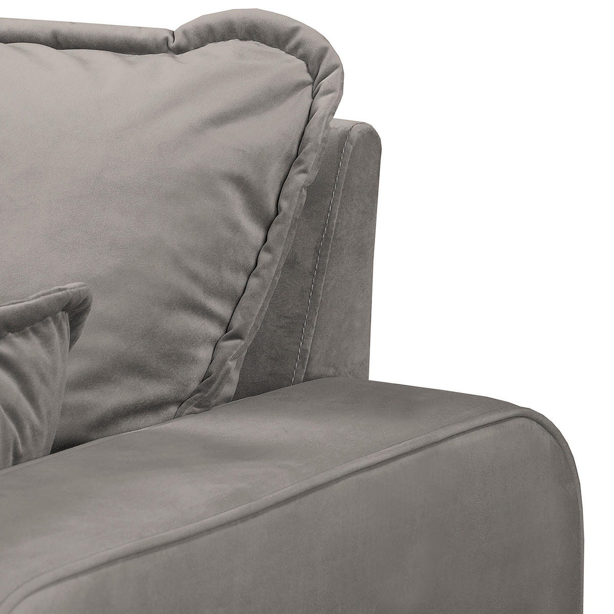 ECKSOFA in Mikrofaser Grau  150/230 cm  - Wengefarben/Grau, Design, Holz/Textil (150/230cm) - Livetastic