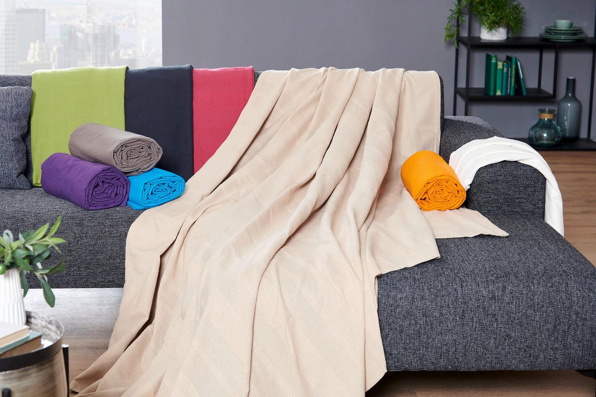 TAGESDECKE 220/240 cm  - Rot, Basics, Textil (220/240cm) - Boxxx